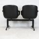 Bench imitation leather and steel, Italy, circa 1970