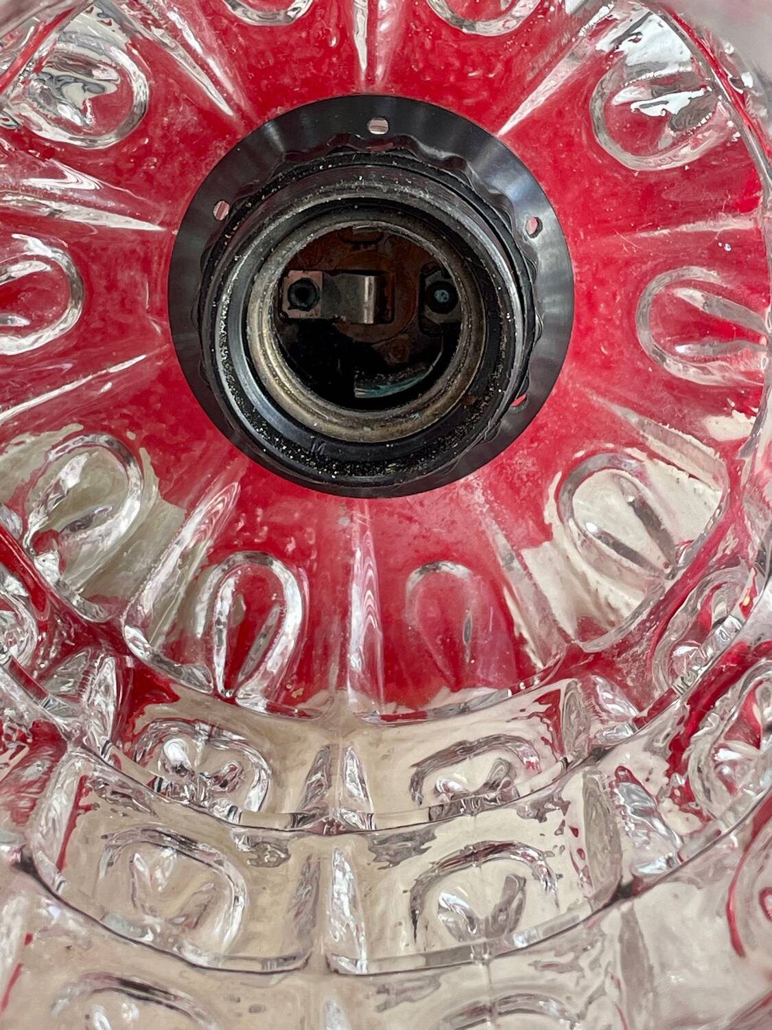 Suspension vintage verre moulé
