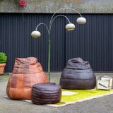 Pouf poire en cuir patchwork multicolore De Sede