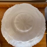 Vintage globe table lamp in worked glass