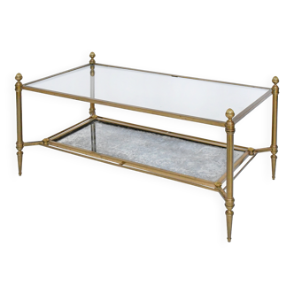 Bronze and gilded brass coffee table by Maison Jansen