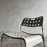 White Lacquered Steel Omstak Chair by Rodney Kinsman for Bieffeplast (1971) Industrial Sled Base