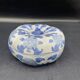 Chinese covered pot, box, jewelry box, pumpkin, white porcelain, China blue plant decor