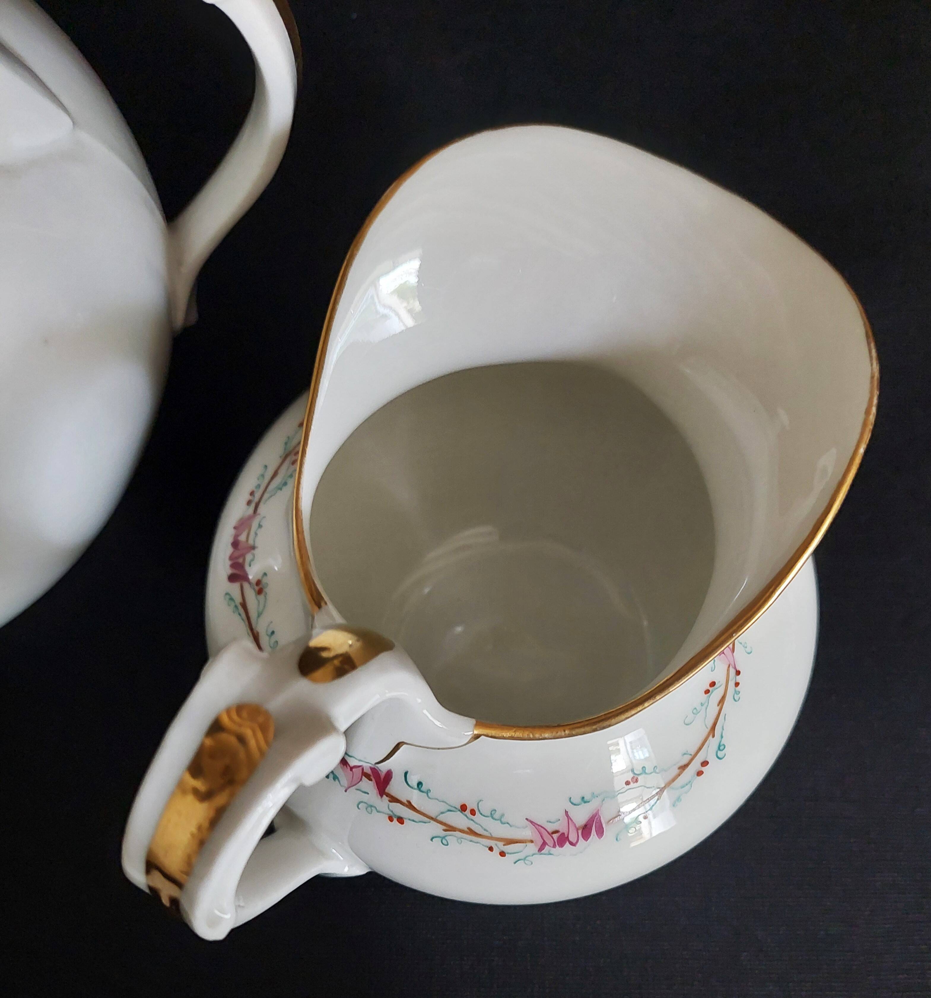 Napoleon III Paris porcelain five-cup tea set