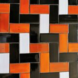 Vintage rectangular mosaic coffee table circa 1970