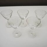 8 Anciens Verres à Pied Art Déco