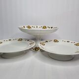 Set of three compotiers and presentation dishes "Boch Frères" (Made in Belgium)