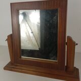 Miroir de coiffeuse pied en bois massif cadre du miroir en placage 44,5x39,5cm