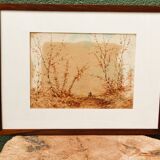 Pair of watercolors, animated landscapes, L. Meyer