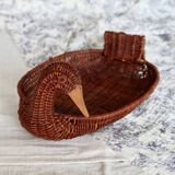 Vintage dark wicker duck basket