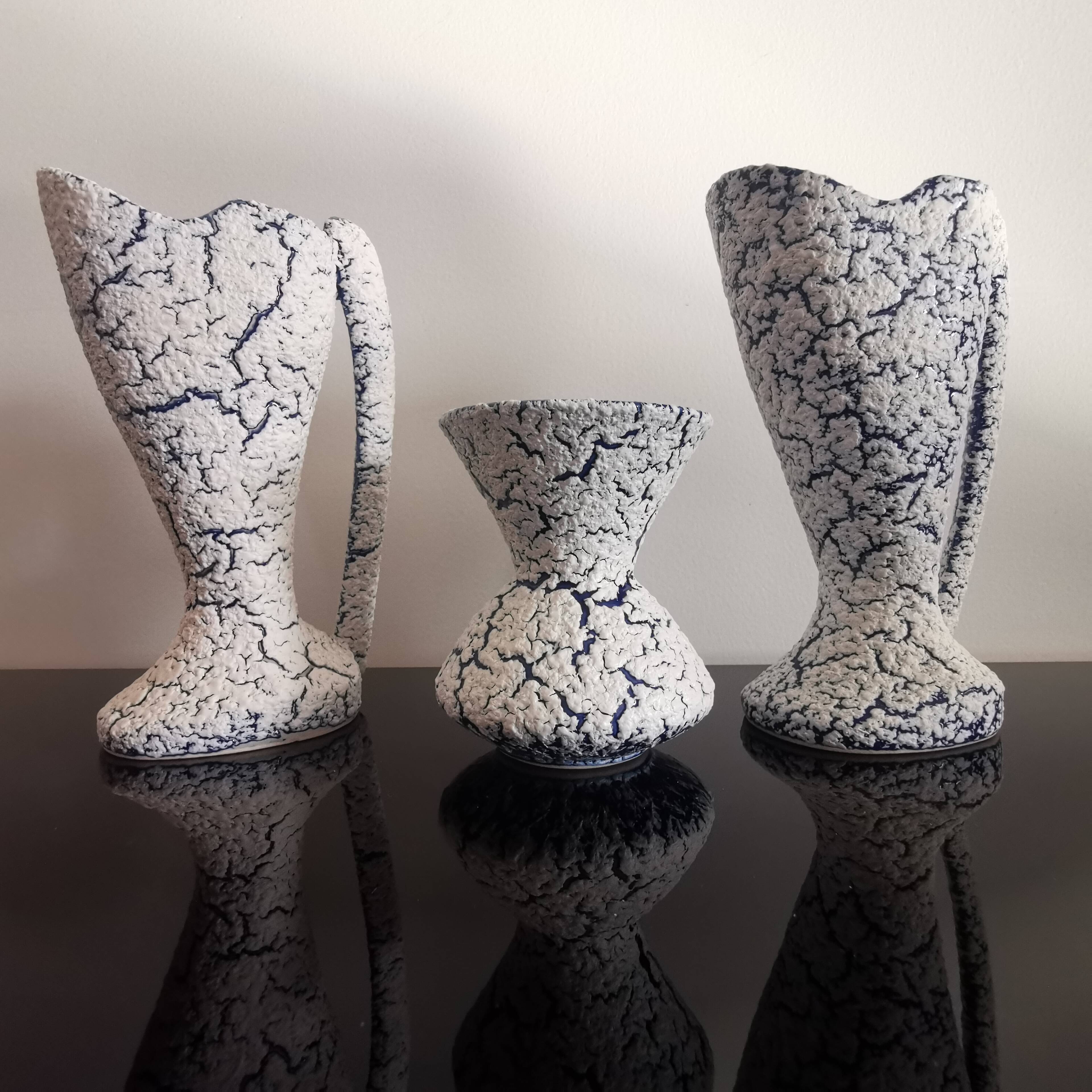 3 ceramic vases “Grès des neiges” France