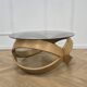 Vintage round wooden coffee table