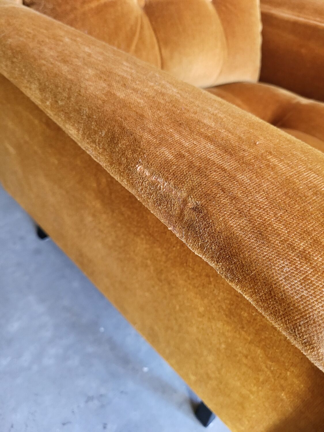 Ensemble canapé fauteuil vintage velours