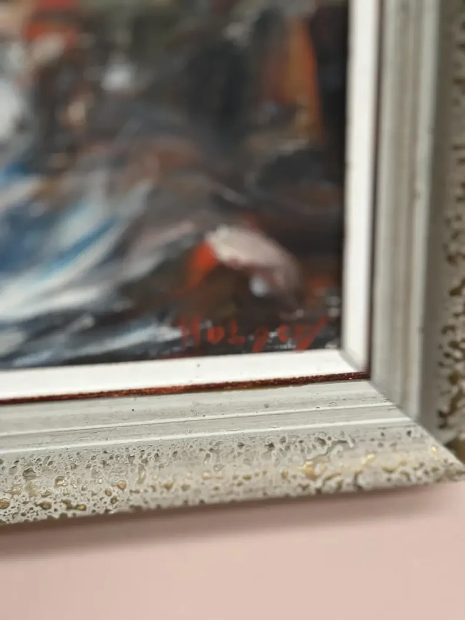 Oil on Canvas Original Swedish – 'Sea' by Holger Almquist – Signed – Vintage and Framed – 50 × 40 cm (19.7 in × 15.7 in)