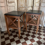 Pair of oak bedside tables