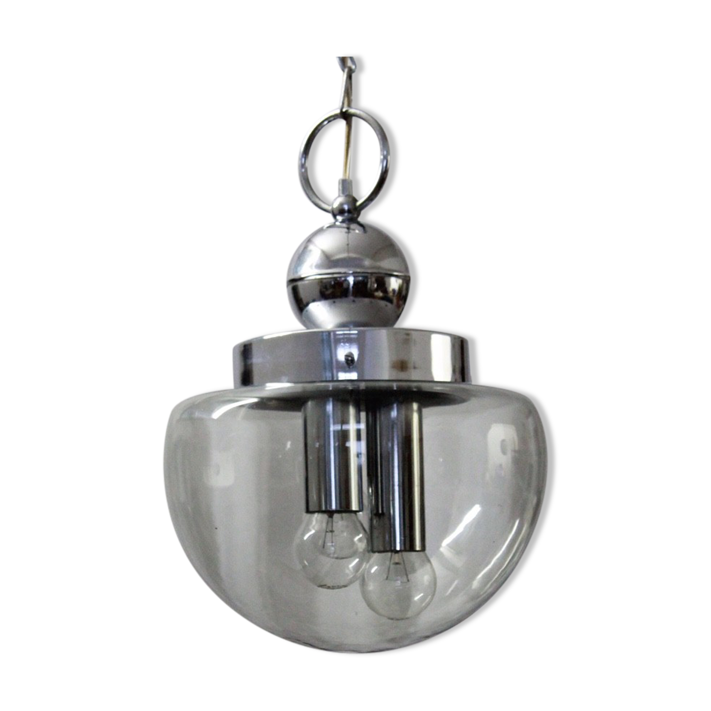 Vintage chrome hanging lamp, 1970s