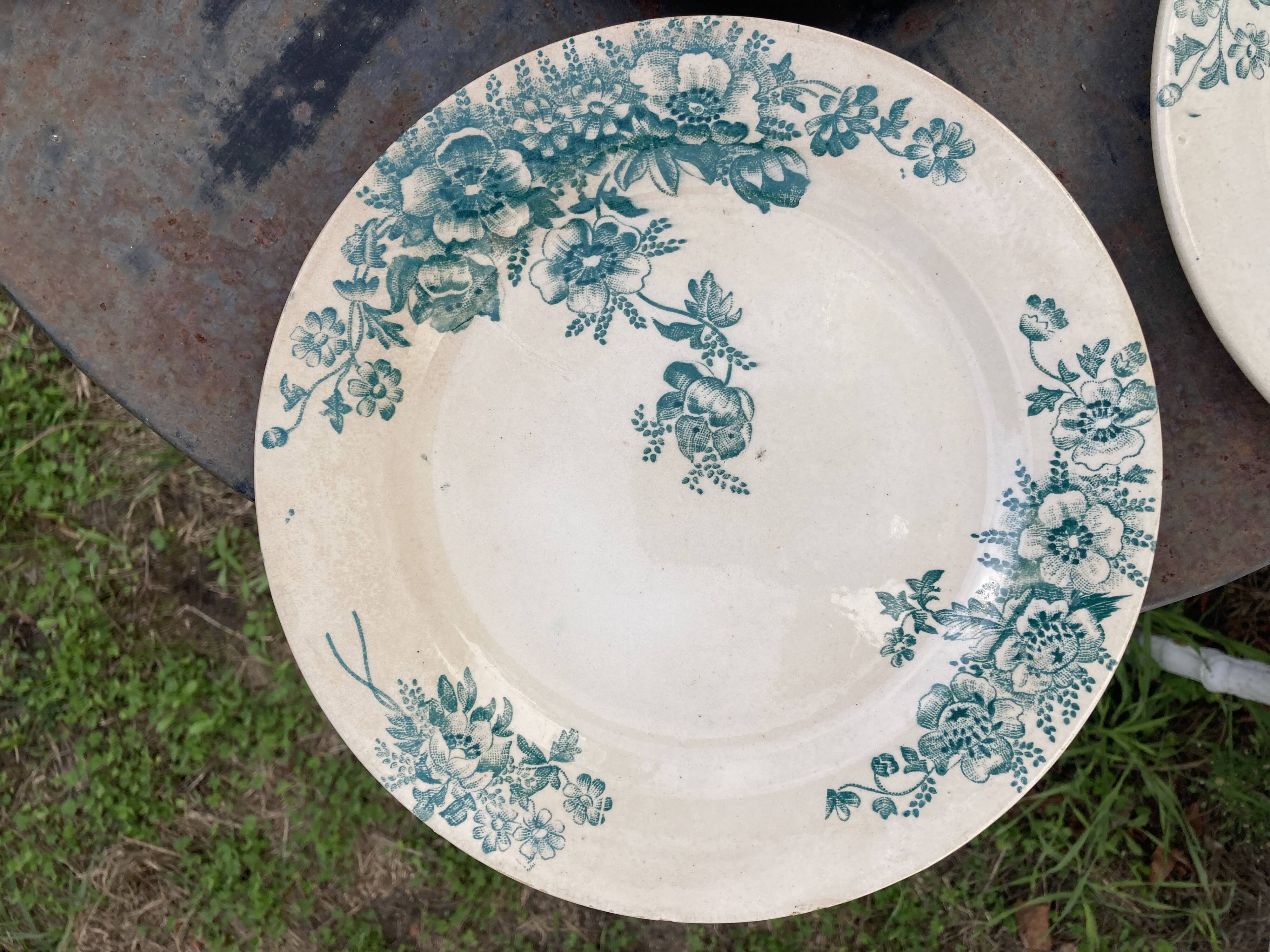 6 Flat plates iron earth by Bertrand Bordeaux / model Anémones