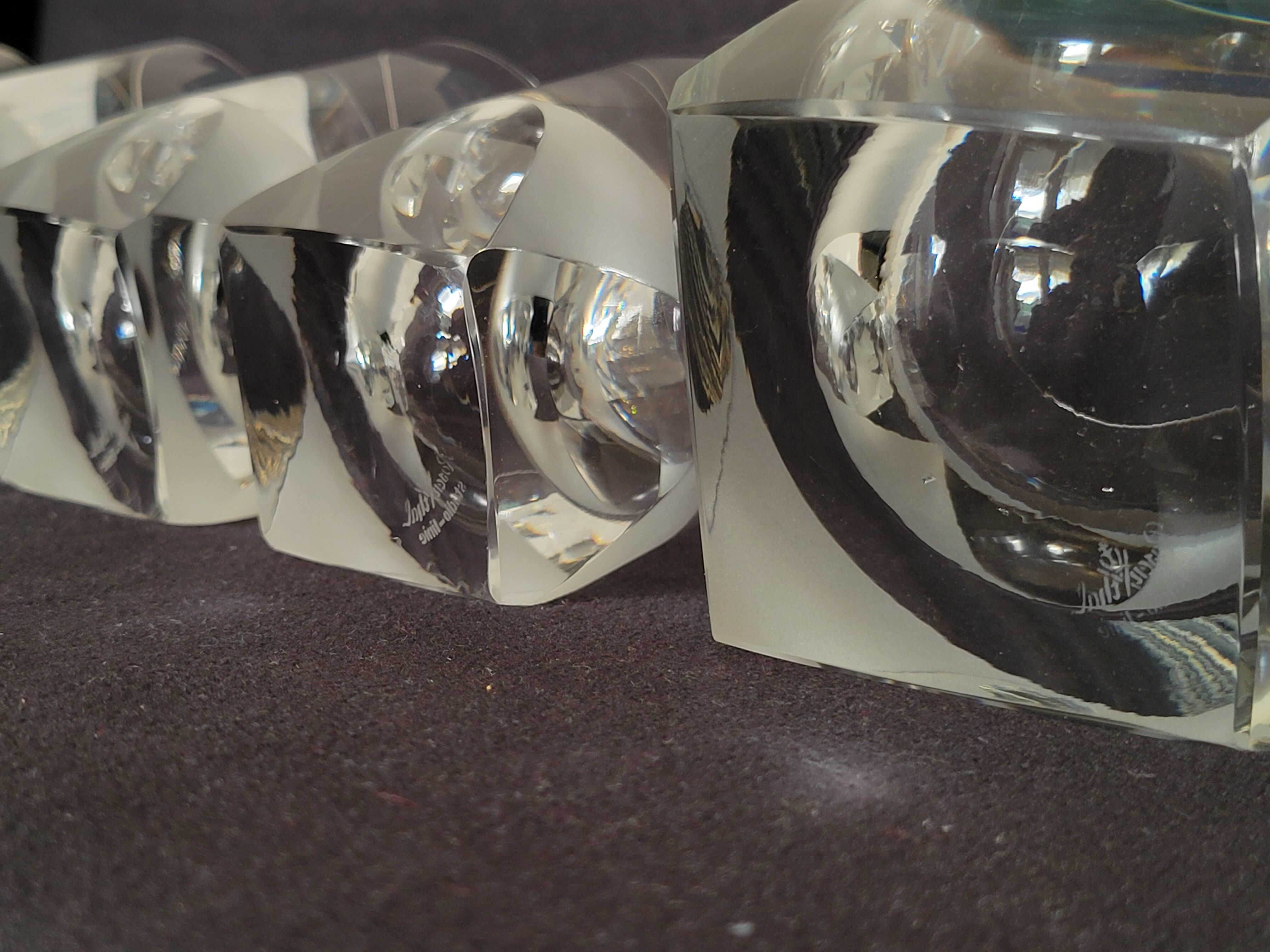 4 Rosenthal crystal whisky glasses + ice bucket + 2 shot glasses