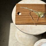Rounded rectangular monoxyl teak cutting or presentation board L:34