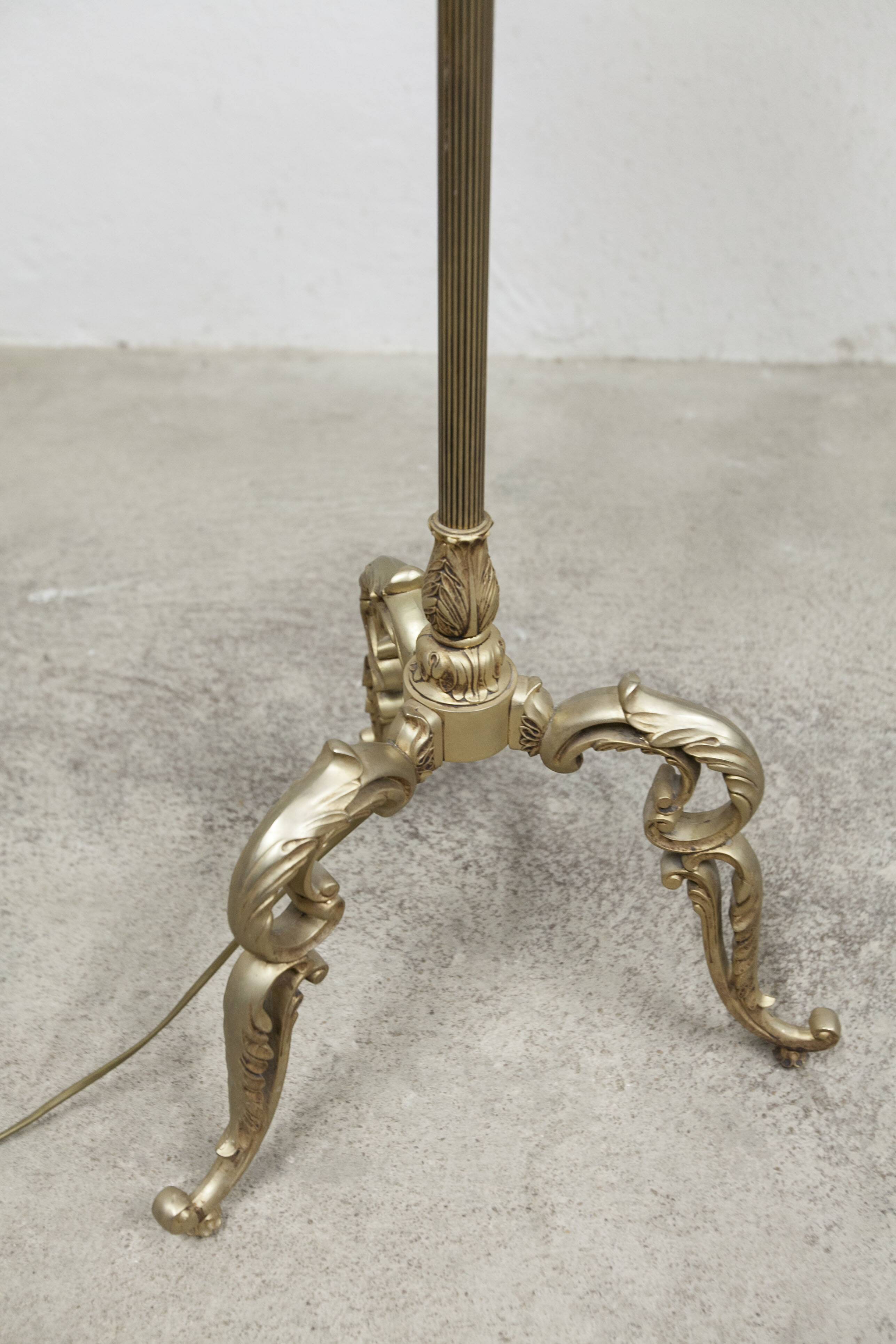 Bronze and white marble floor lamp 1960