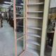 Magnificent pair of green painted fir bookcase display cabinet early 20th century