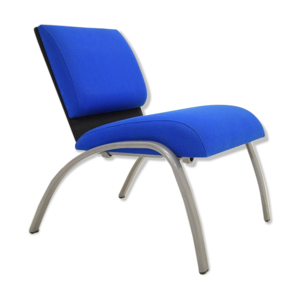 fauteuil tissu bleu -