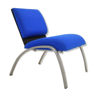 Fauteuil tissu bleu - années 80 / 90