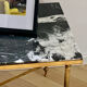 Table basse laiton et marbre