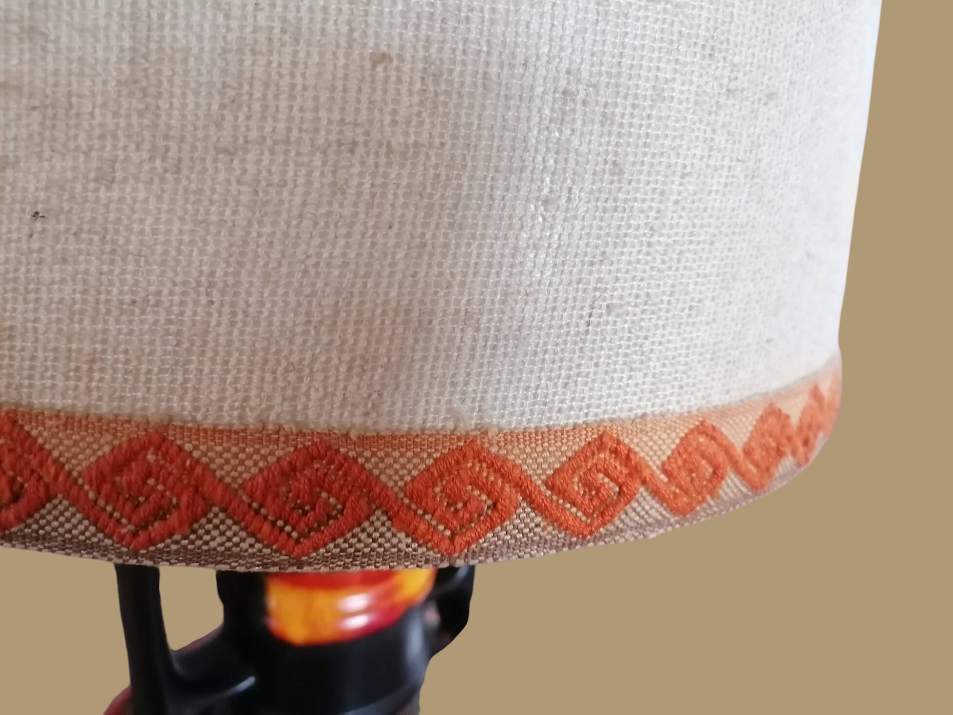 Vintage orange ceramic lamp - Fat Lava 1970 - Scheurich Workshops