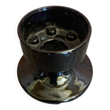 Vintage 1970s Black Opaline Space Age Candle Holder