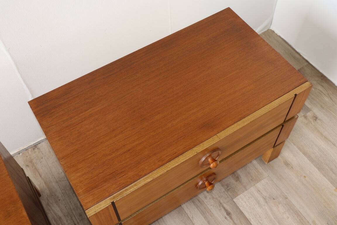 Pair of vintage wooden bedside tables, 1970s