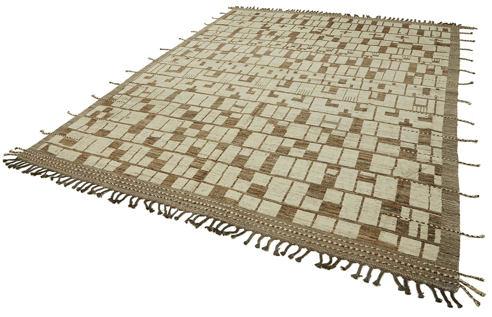 Hand-Knotted Tribal Unique 278 cm x 396 cm Beige Wool Carpet
