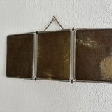 Miroir vintage 1930 triptyque barbier cristal biseauté- 25 x 58 cm