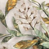 Large Florentine Tole Crystal Flushmount 1960’s