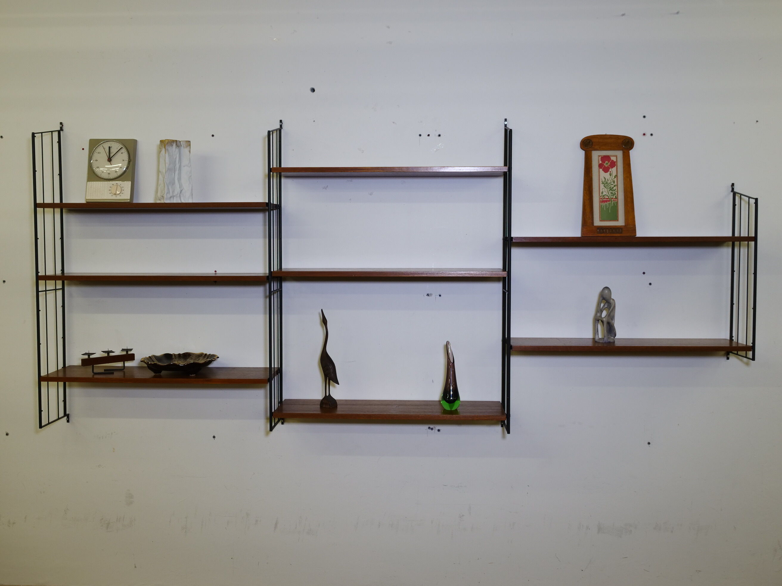 Modular teak storage unit in mid-century style, set of 12, 1960s.
