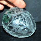 Fabergé egg in crystal engraved "butterfly" faberge modern russia 6.5cm