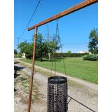 Vintage metal and plastic bead pendant light