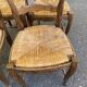 Set of 4 Vintage BAUMANN Chairs in Solid Wood with Rush Seating, Louis XV Style