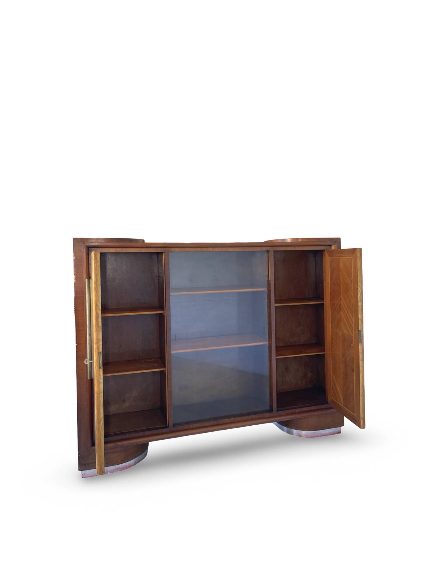 Striking Art Deco birch wood sideboard