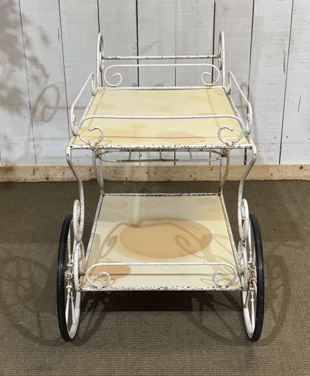 1980s metal wheeled dessert trolley