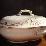 Brush holder and soap holder hamage nord, art nouveau, floral décor edging gold.