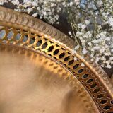 Round brass serving tray