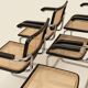 Superbe fauteuil B64 noir de Marcel Breuer (lot de 5)
