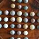 Solitaire game in exotic wood and semi-precious stones
