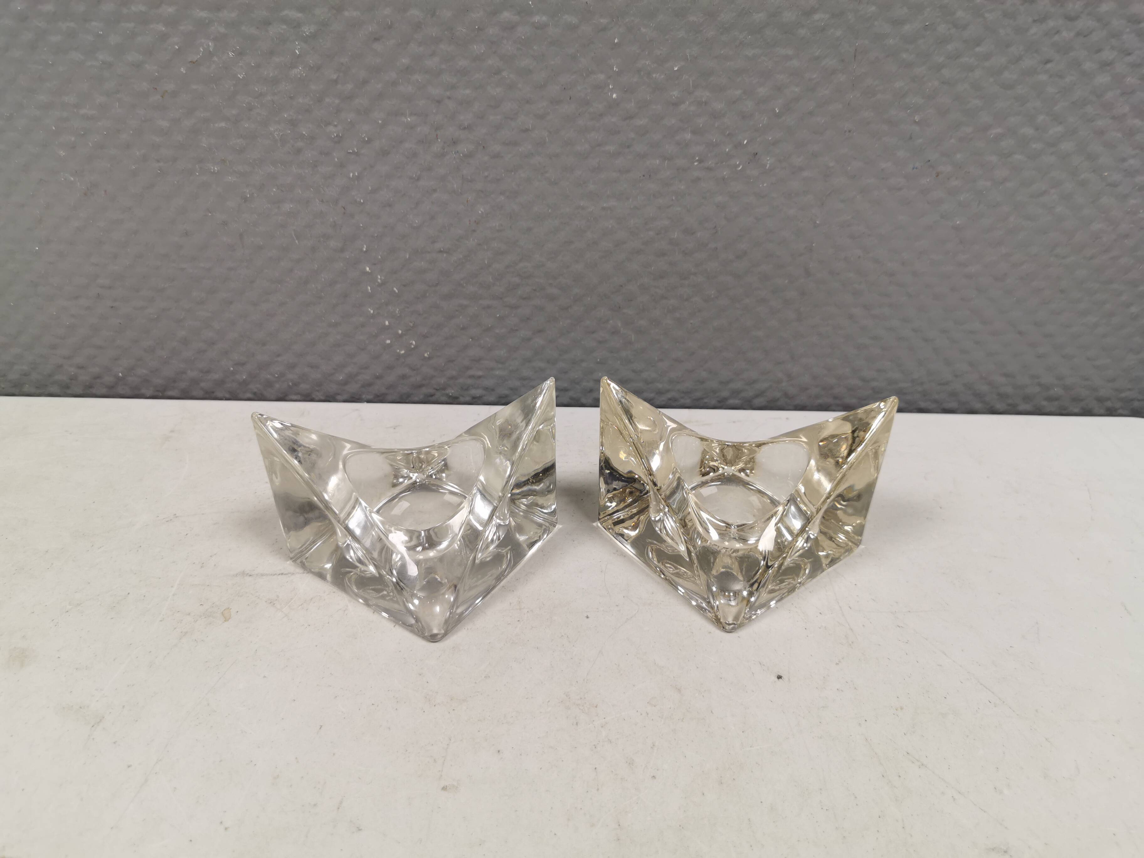 A pair of beautiful vintage glass candlesticks/vases from Prelz 1990s