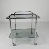 Vintage chrome serving trolley, 1960s
