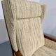 Vintage Casala wingback armchair with ottoman, 1970s design