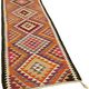 Turkish Handwoven Vintage Herki Kilim 94 cm x 361 cm