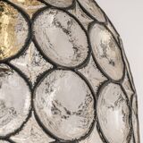 Iron and clear glass pendant from Limburg, Germany, 1960s.