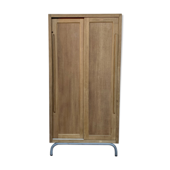 Vintage Parisian school cabinet tubular feet year 1950